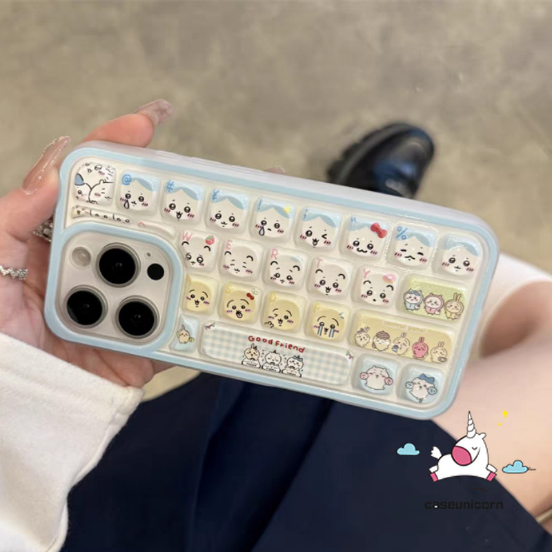 Lovely Hamster Chiikawa Cartoon Funny Expressions Case Compatible for IPhone 13 14 11 16 12 15 Pro Max 16 12 14 15 13 Pro Creative 3D Keyboard Stress Relief Entertainment Soft Case. 