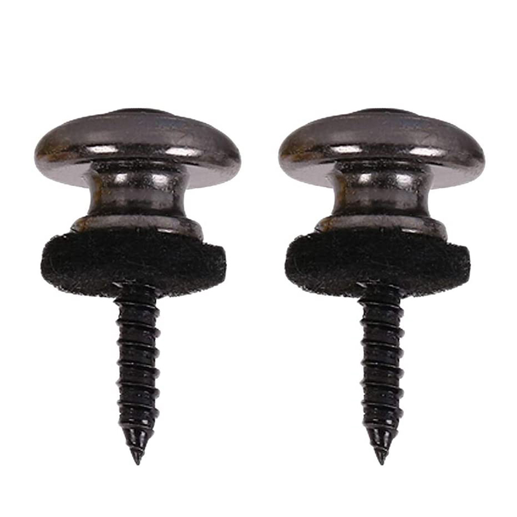 12 Pieces Mushrooms Head Guitar Strap Buttons Strap Locks Chrome (Black)