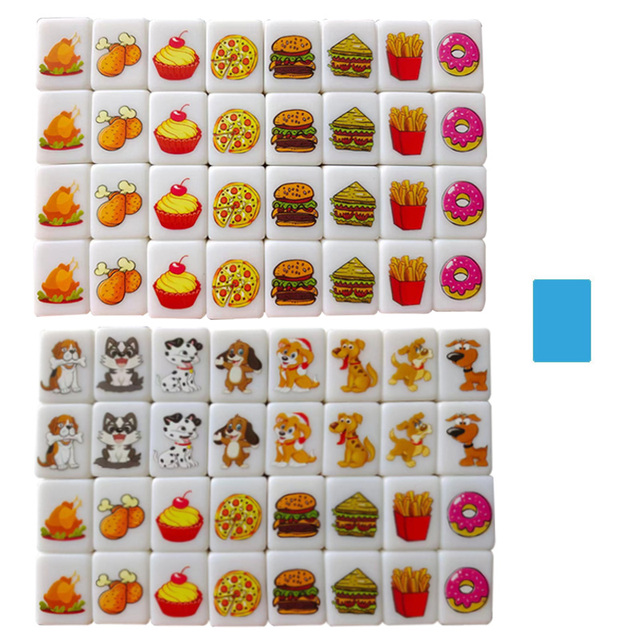 64 Blocks Tiktok Seaside Escape Mahjong Tile Game with Pattern of Flag Ball 1/2 Players Funny Parent Child Party Game Toy Gift ﻿