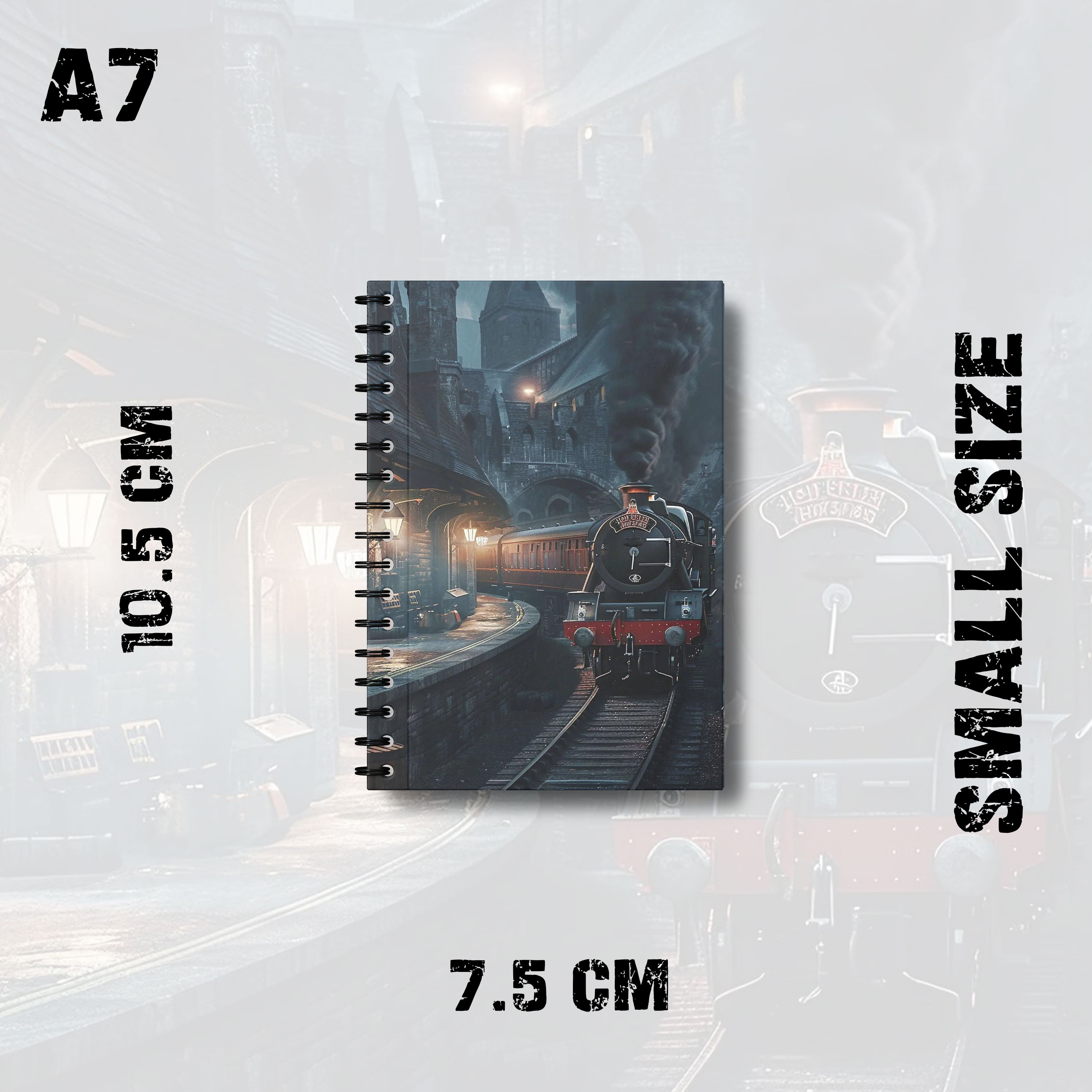 Notebook 90s Train Theme Design Writing Journal Pad K757. 