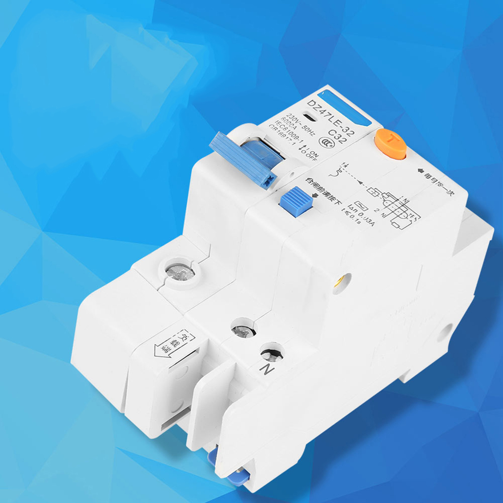 DZ47LE-32 1P+N C32 RCCB Residual Current Circuit Breaker 30mA 230/400V. 