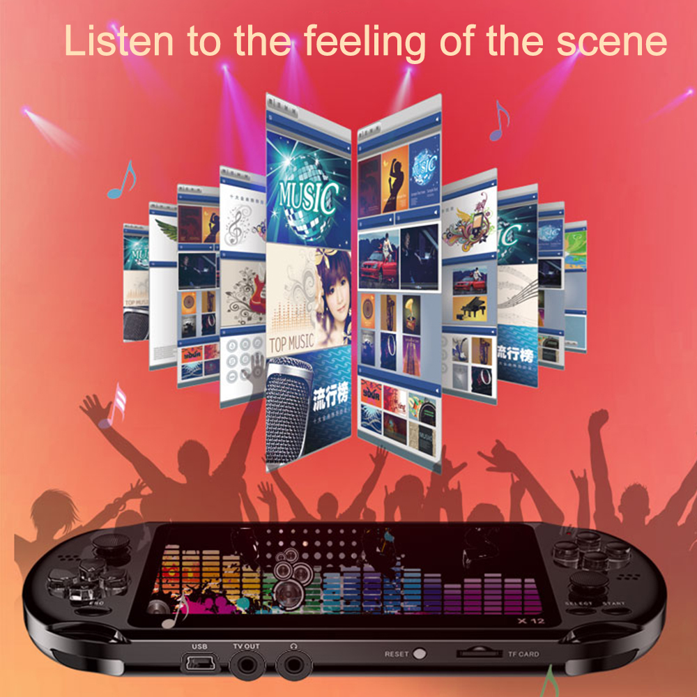 X12 5.1 Inch Handheld Video Game Console 8GB PSP FC GBA NES Built-in 10000 Game Console Game Console. 