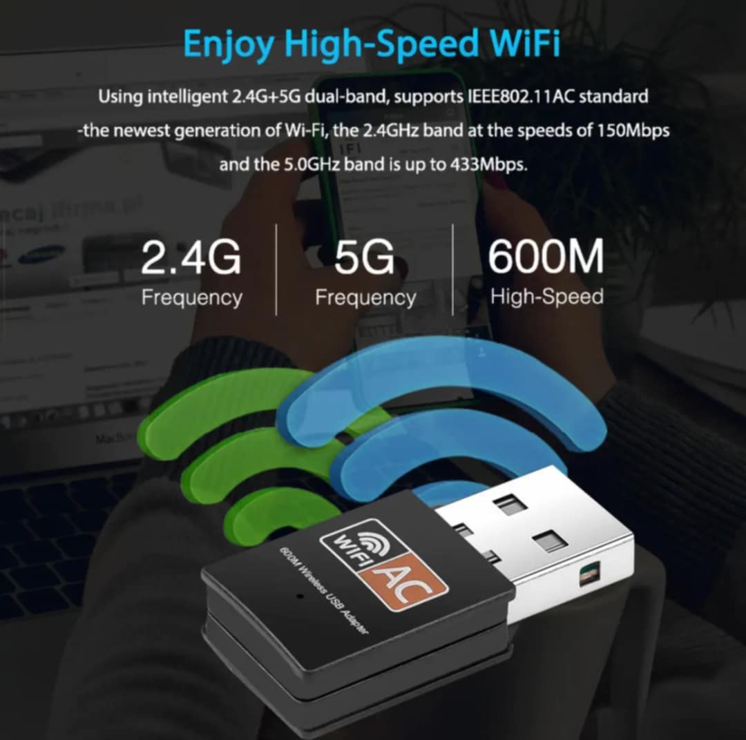 TECHG 600M Wireless USB 2.0 WiFi Adapter WI-FI Network Card 802.11n Networking WIFI Adapter for Desktop PC. 