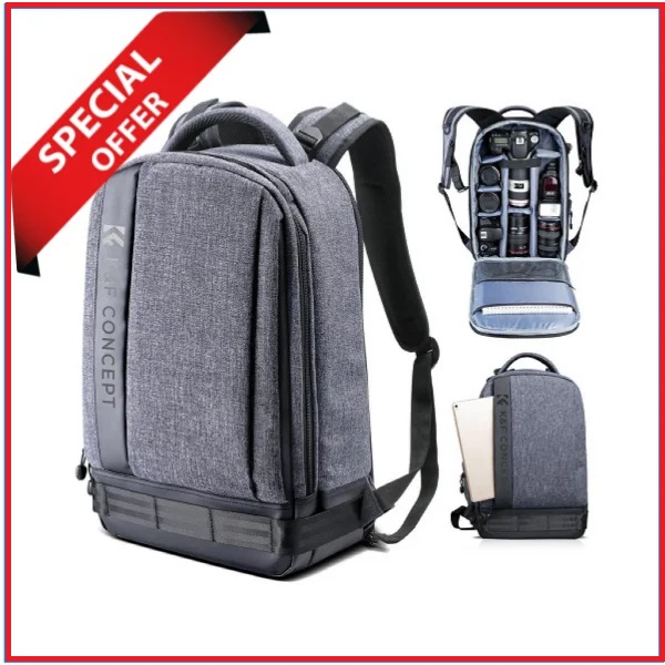 K&F Concept KF13.044 Multifunctional Waterproof Lightweight Camera Backpack with 15.6" Laptop Chamber
