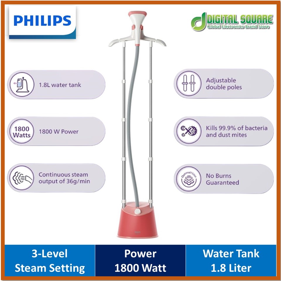 Philips STE1020/40 Double Pole Garment Steamer | 1800 Watt