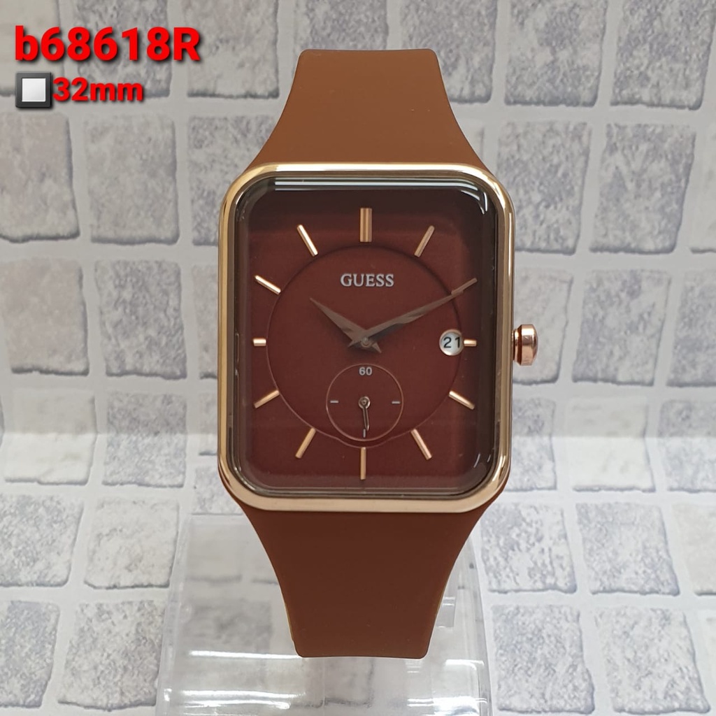 Ls guess Watch Date Active strap rubber ring rosegold Women's Watch. 