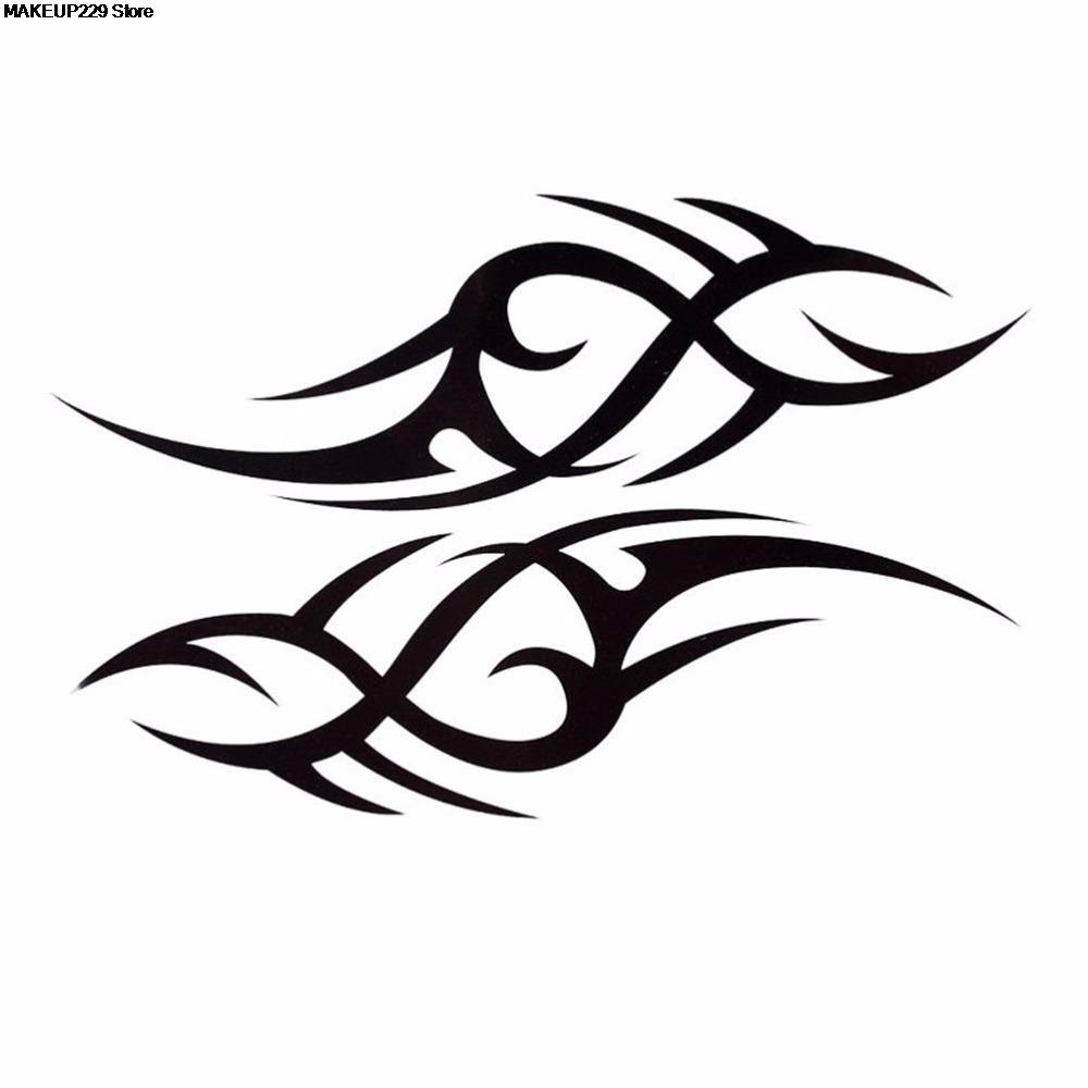 Black Temporary Tattoo Body Art Tattoos 3D Waterproof Temporary Tattoos Sticker Art Men Arm Leg Tatoo Paper. 