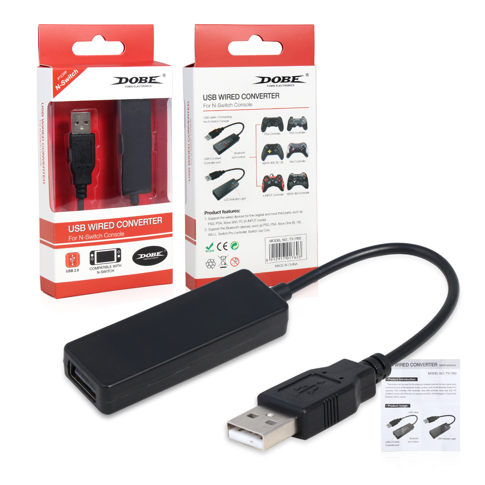 Switch USB Wired/Bluetooth Converter Adapter for PS4,PS3,XBOX ONE 360,Switch Pro Controller,PC to Nintend Switch NS Console. 