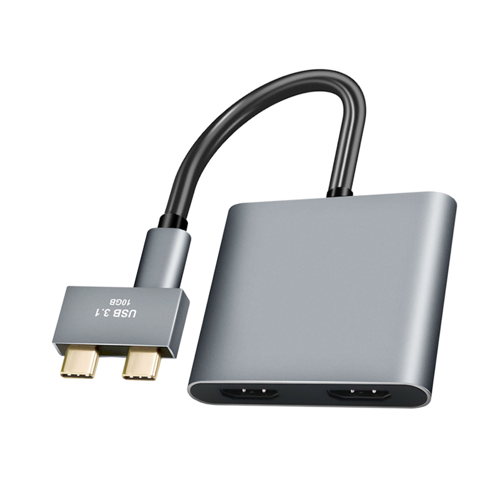 Hub Docking Station Porle 5 in 1 Dual Type-C to Dual HDMI-Compatible Hub Docking Station
