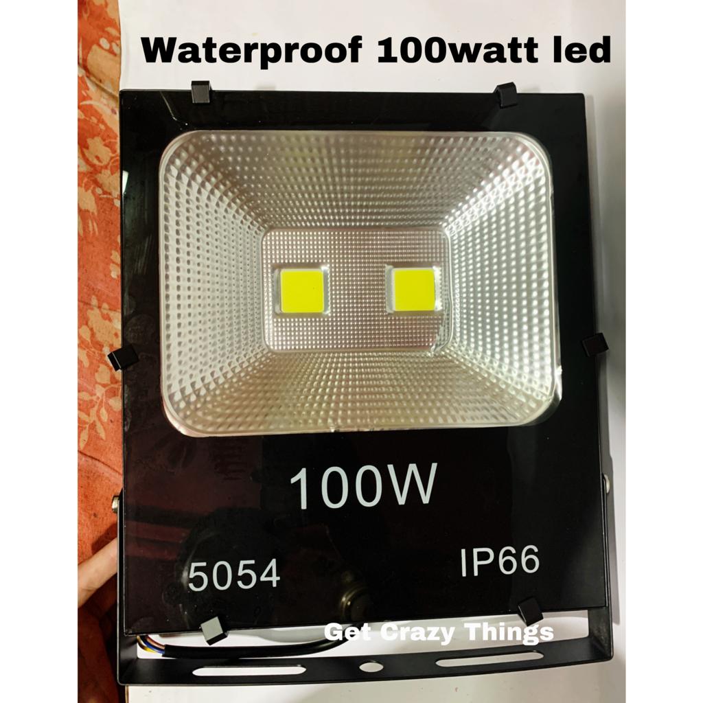 Flood Light 100w White LED Halogen Light Double Big Size LED Halogen Outdoor Light 100 Watt Cob Flood Light Security Outdoor Light Badminton Outdoor and warehouse 5054 Model