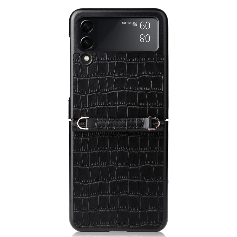 【Youyi】Lanz Suitable For Samsung Z Flip3 Mobile Phone Shell Siamese Bamboo Pattern With Hand Rope Protective Hard Shell Zflip3 5G Shell Luxury Easy Mobile Phone Case Cover Back Soft Side Anti-drop Edge. 