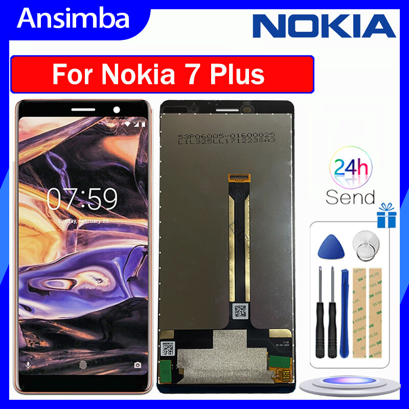 Ansimba Original LCD Screen For Nokia 7 Plus LCD Screen Display Touch Screen Digitizer Assembly Replacement For Nokia 7 Plus TA-1041 TA-1062 TA-1046 Display Screen with Free Tools