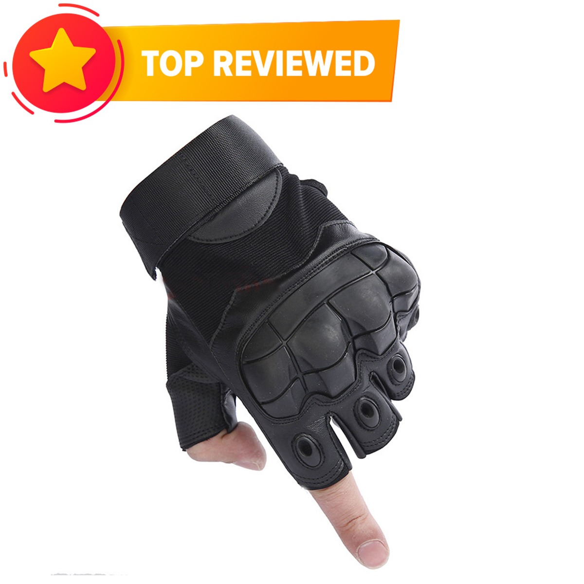 Half finger Military Grade Tactical Outdoor Hand Gloves-Black