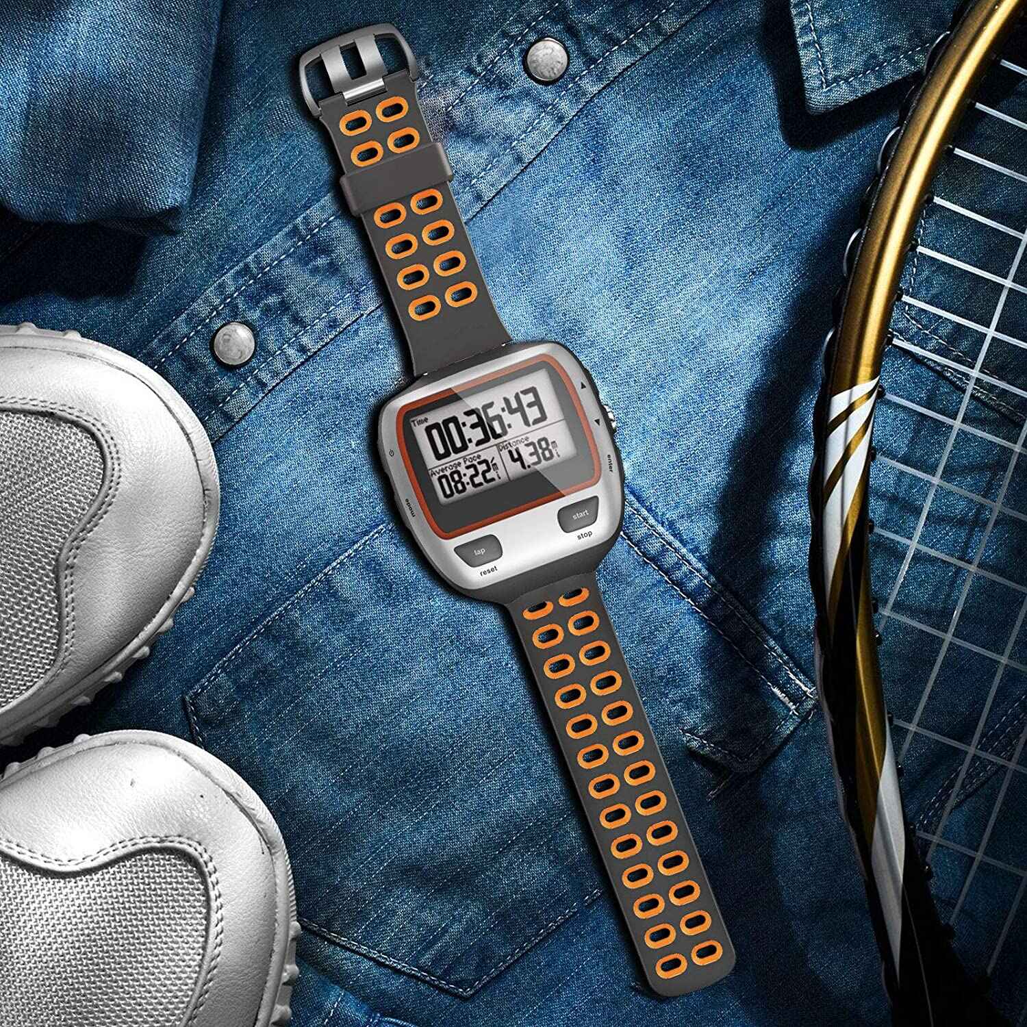 【Golven Toy】 2023 ANBEST Strap for Garmin Forerunner 310XT Soft Silicone Watchband Two-color Band Smart Watch Accessories. 