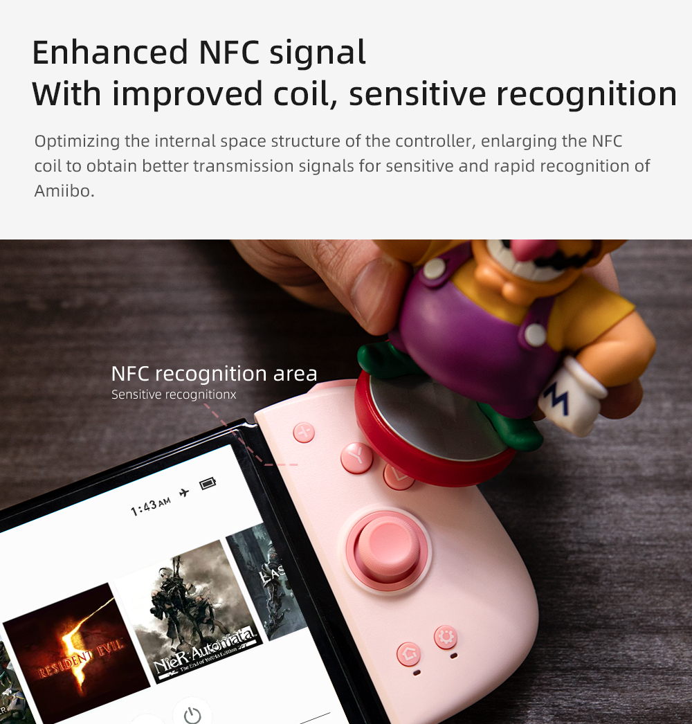 Mobapad M6 HD Joycons Nintendo Switch Controller Pro HD Vibration/6-Axis Gyro Joy Pad Adjustable Joystick Hall Effect Controller.