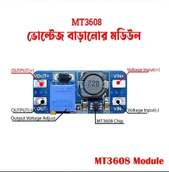 Mt3608 2A Dc-Dc Voltage Step Boost Converter Module Adjustable Voltage Regulator 2-24V Input - Experience Versatile Voltage Regulation DIY best quality. 