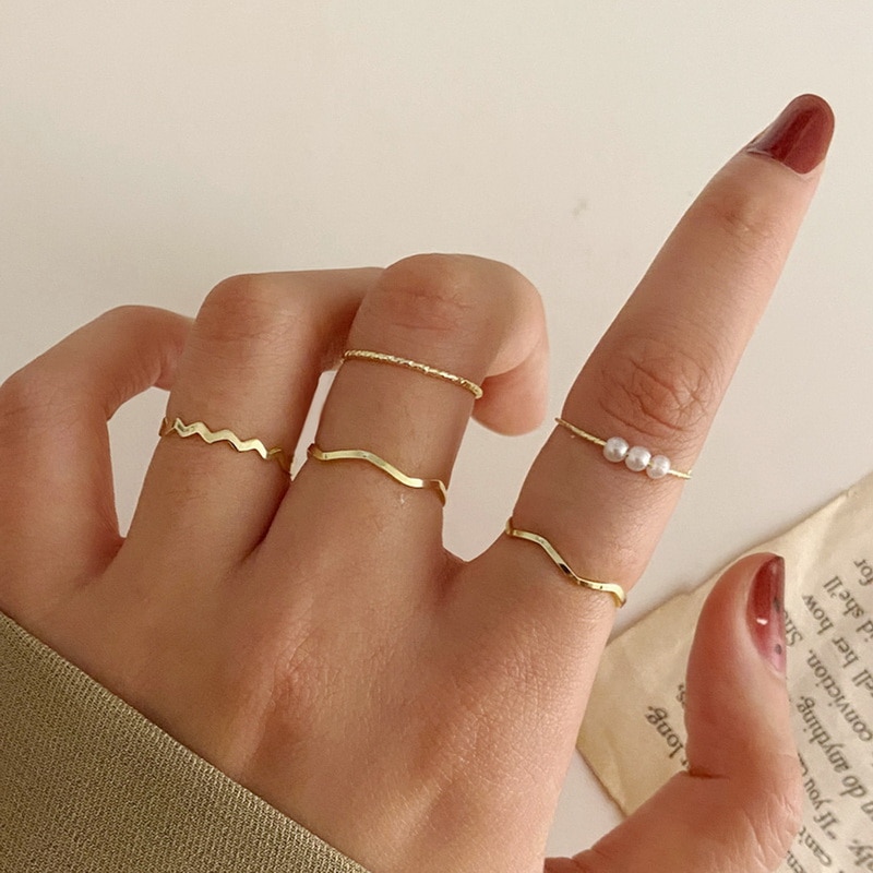 Original Design Round Hollow Geometric rings Set for Women Fashion Anel -  China Anéis e anel prateado preço