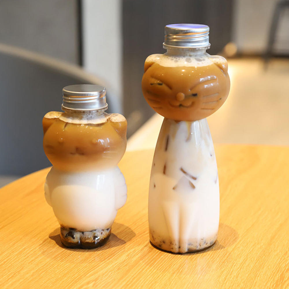 Water Bottle Kawaii Drinking Cup Transparent Juice Bottle Portable Beverage Bottle Milk Tea Coffee Bottle. 
