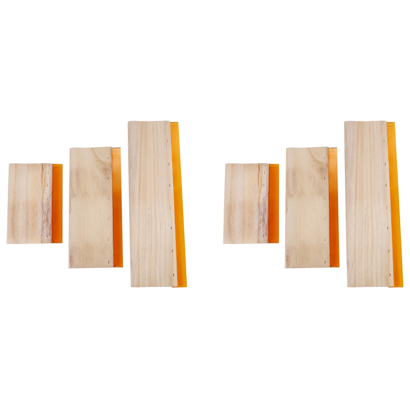 6 Pcs Silk Screen Printing Squeegee Ink Scaper Scratch Board Tools 16cm 24cm 33cm