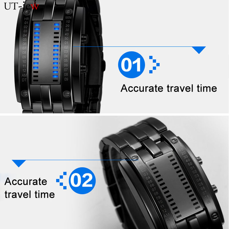 Men's Wrist LED Digital Sport Watch Matrix Waterproof Binary Multi-function Fashion Gift. 