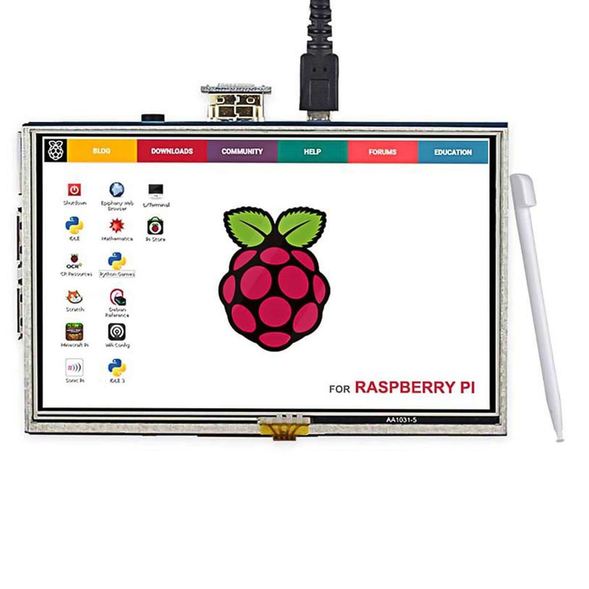 5 INCH HDMI 800×480 RESISTIVE TOUCH SCREEN LCD DISPLAY FOR RASPBERRY PI