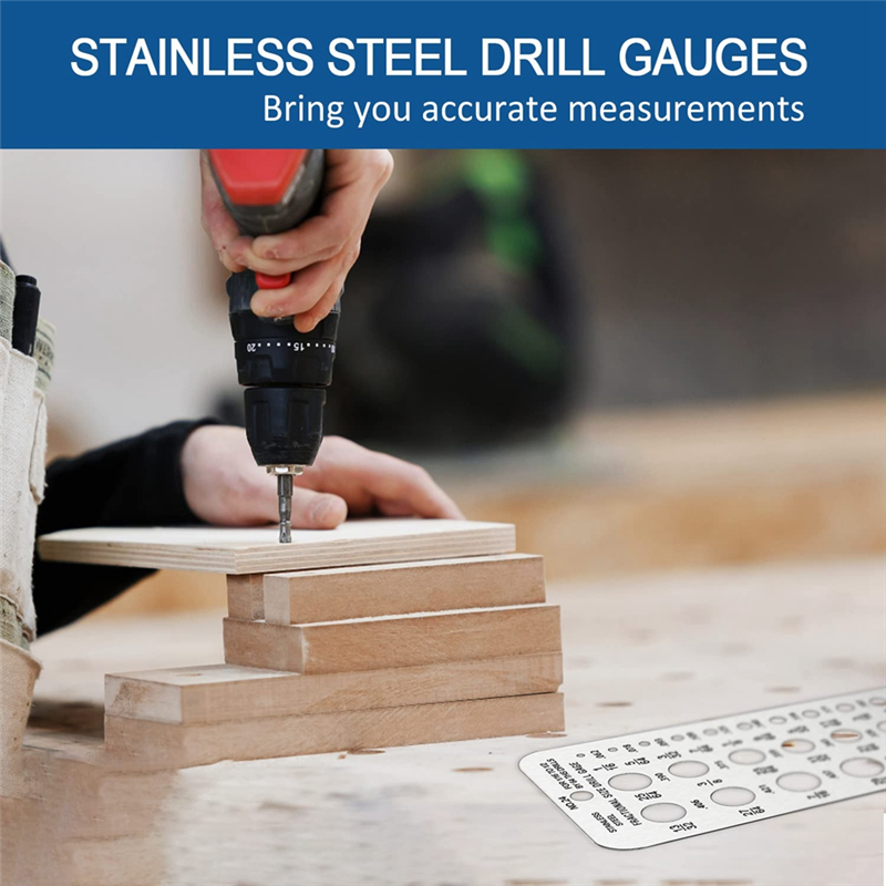 Drill Bit Gauge Fractional Drill Bit Size Gauge,29-Holes Metric Size. 