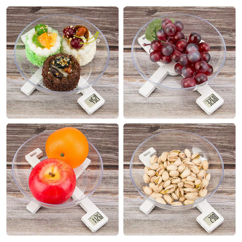 Compact Folding Digital Kitchen Scale, ly Accurate Foldable Portable Food Scale with Easy to Read LCD Display,White. 