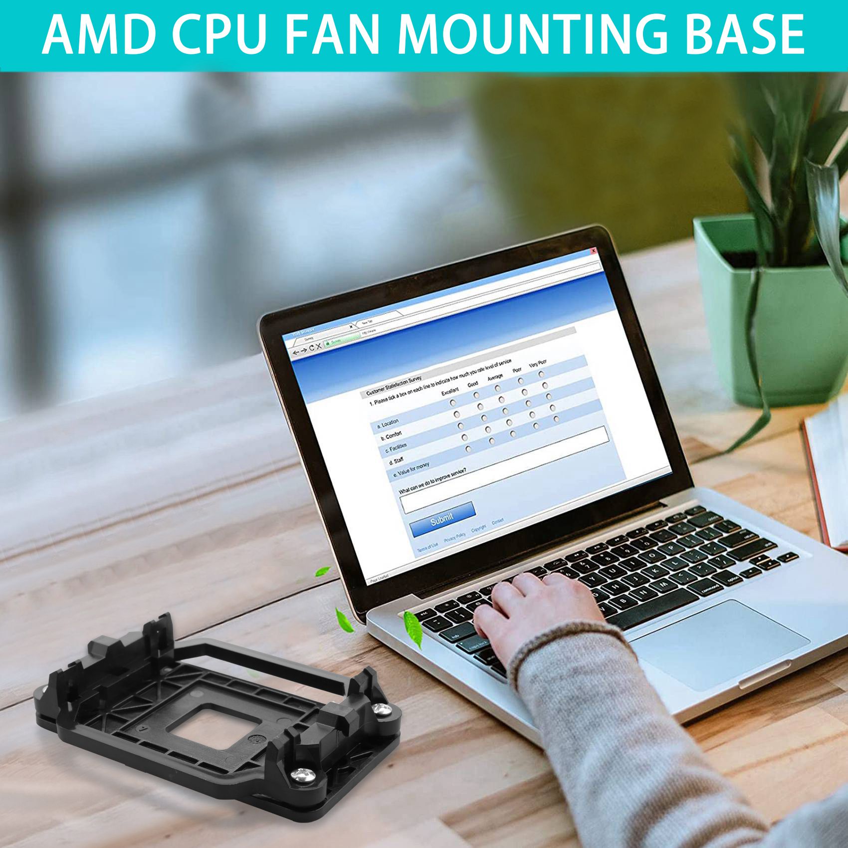 CPU fan base black plastic for AMD AM2 AM3 socket. 