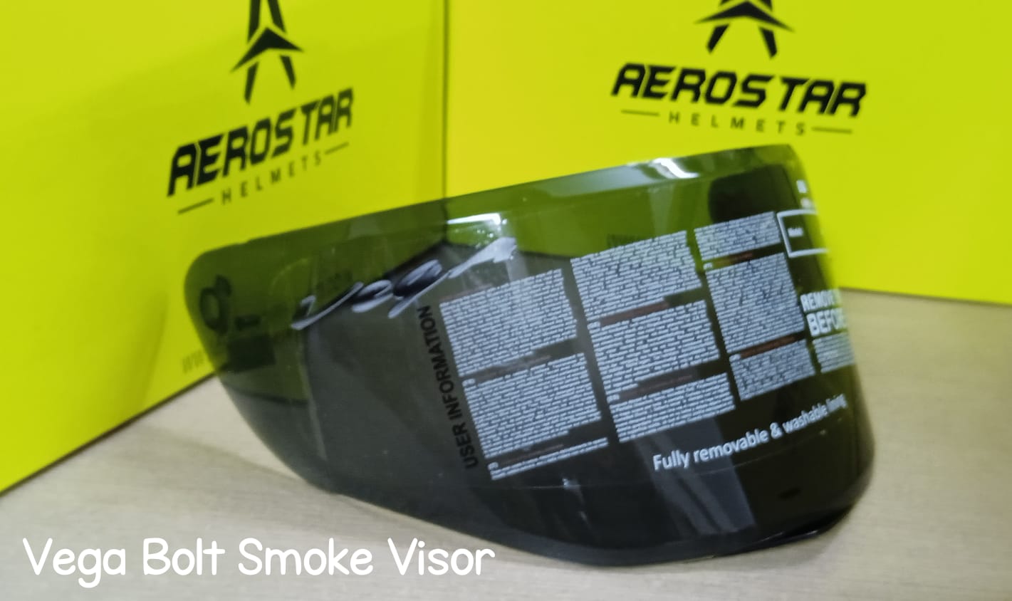 Vega helmet visor Black Colour. 