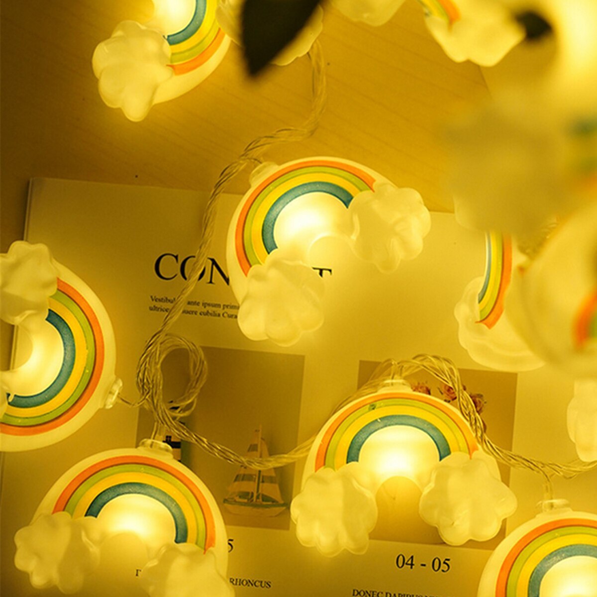 【3C VictoryEagle】Rainbow maiden heart Lighting Net red decoration ins night string lights. 