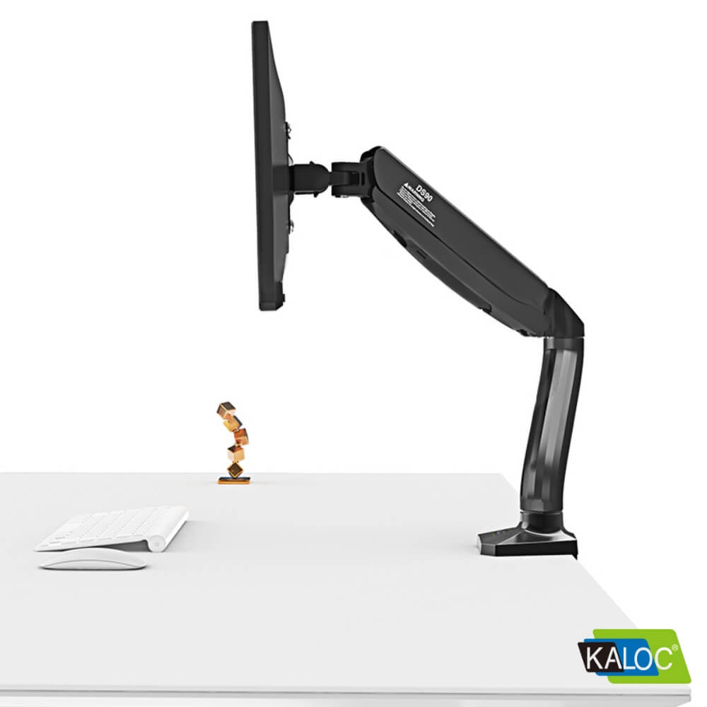 Kaloc KLC-DS90 Adjustable Single Arm Monitor Mount Stand 17” to 32” Screen Size - Black. 