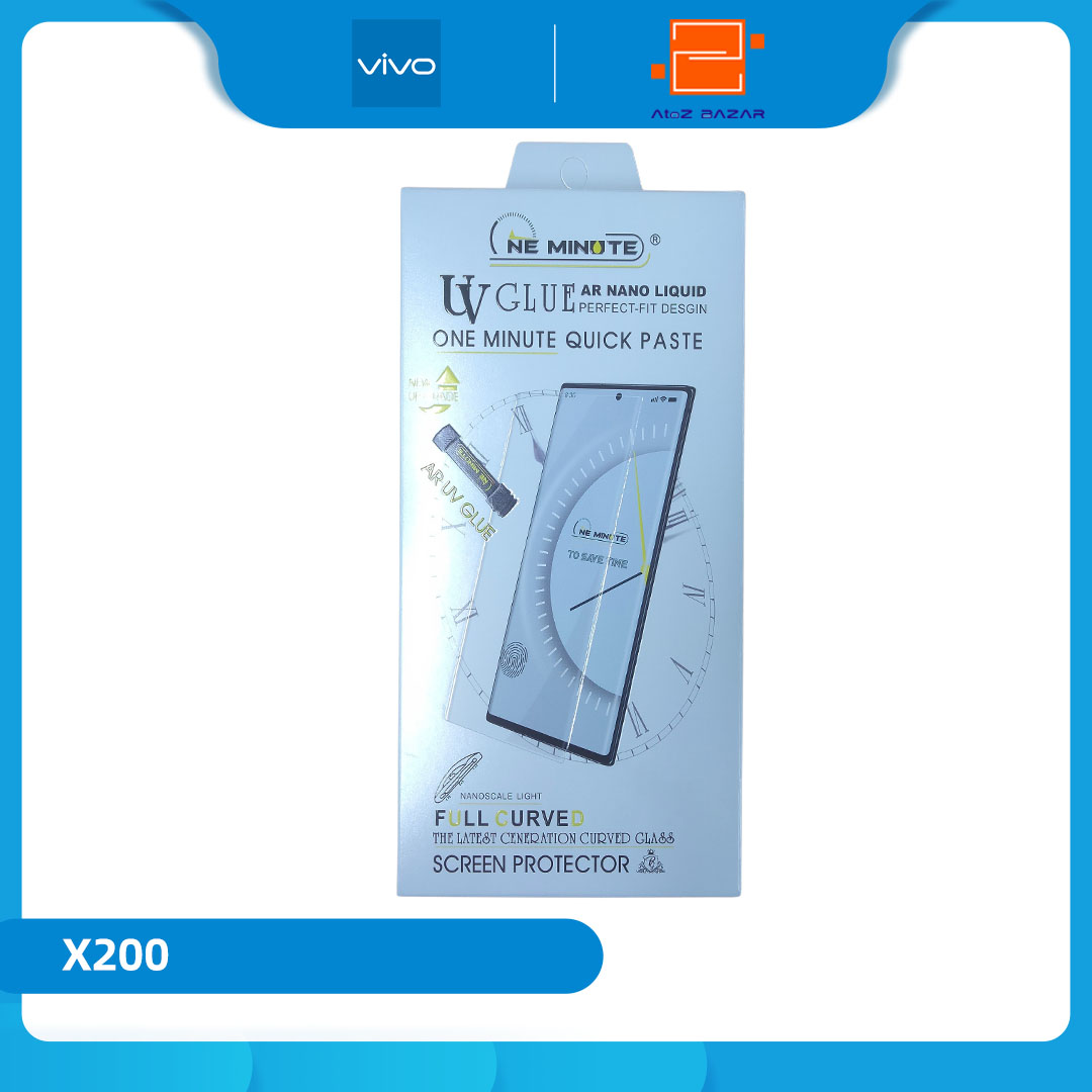 Yonpor One Minute series For Vivo X200 - UV Glue Curved Tempered Glass Screen Protector With Easy Installation Kit