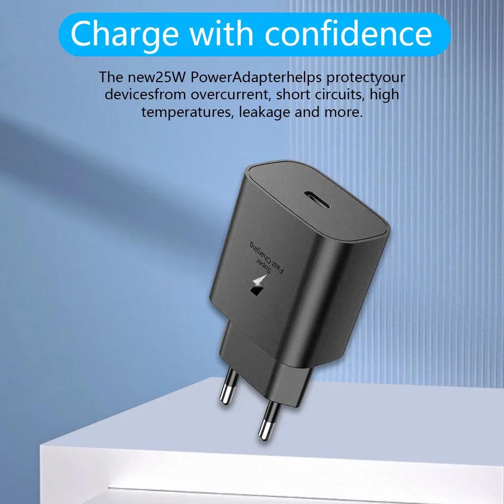 PD 25W Charger For Samsung Galaxy A55 A35 A25 A15 A54 A34 A24 A14 A13 A53 A33 A52 A51 A50 A04S Super Fast Charging Wall Adapter. 