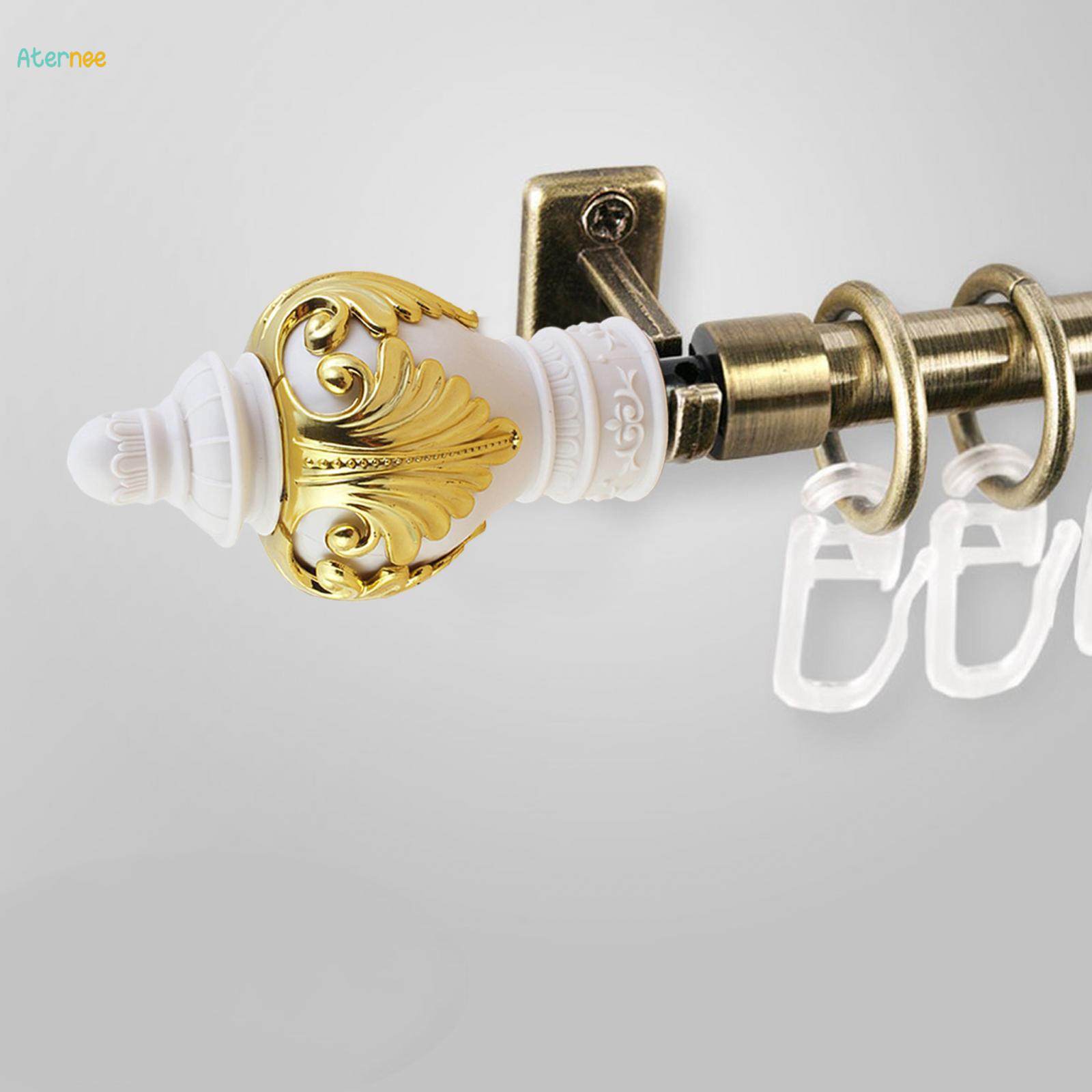 Curtain Rod Cap Finials, Pvc Drapery Rail Pole Head Cap Decorative Window Curtain Rail End Curtain