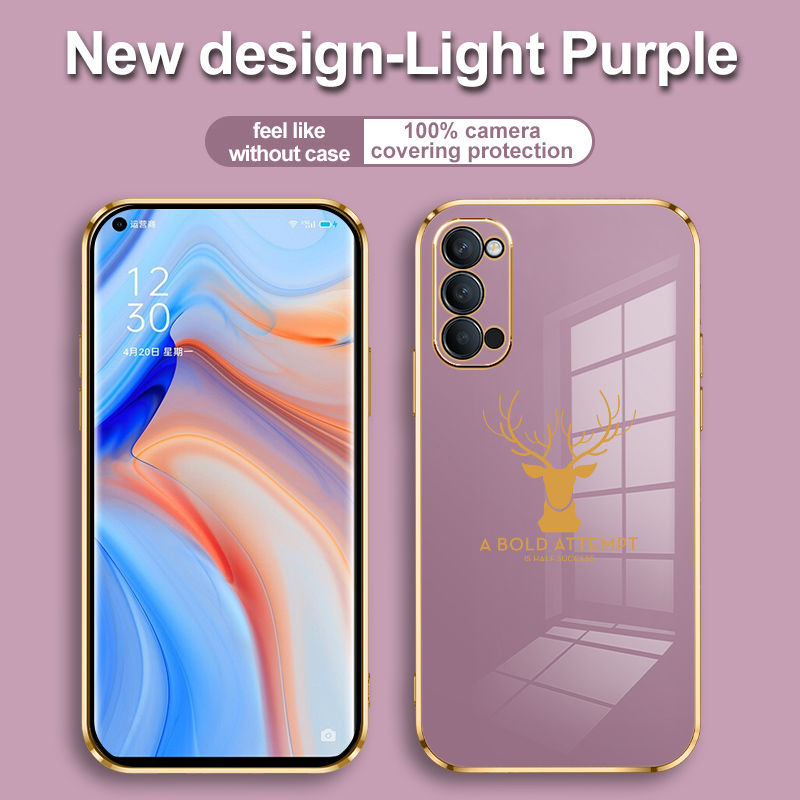For OPPO Reno 4 Pro 5G Phone Case, Aesthetic Drop Resistant Straight Edge Electroplated Soft Shell. 