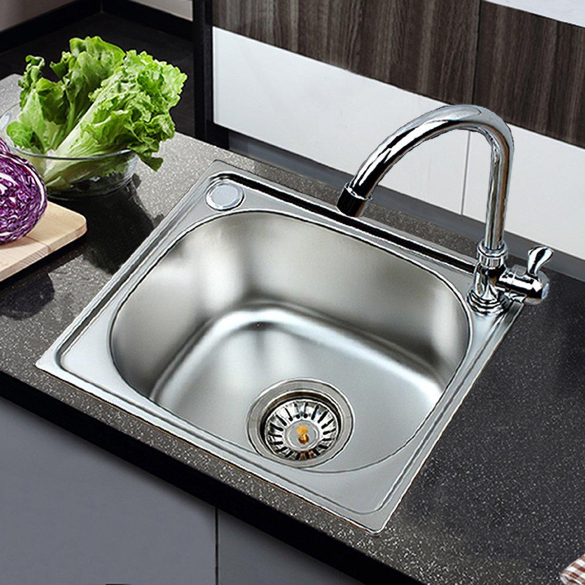Stainless Steel Inset Kitchen Sink Kitchen Laundry Catering Topmount Square Single Bowl Buy Online At Best Prices In Bangladesh Daraz Com Bd
