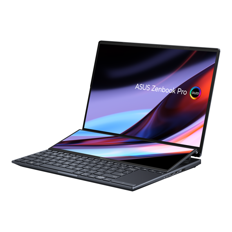 Asus Zenbook Pro 14 Duo OLED UX8402ZA Core-i7 12th Gen Laptop - 16GB LPDDR5 RAM - 512GB M.2 NVMe SSD - RTX 3050 Ti 4GB GDDR6 Graphics - 14.5-inch 2.8K OLED Display - Tech Black #UX8402ZE-M3050W. 