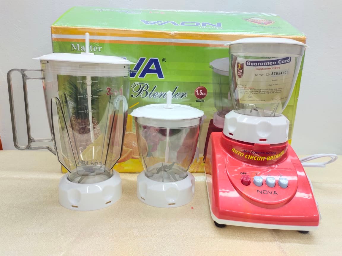 Nova Big Jar Blender 3 IN 1 With 1 Year Motor Guarante. 350 Watt Nova Electric Blender Plus Mixer Grinder 3 in 1. Heavy Duty Juicer Blenders 1.5 Litter. CD:P300.. 