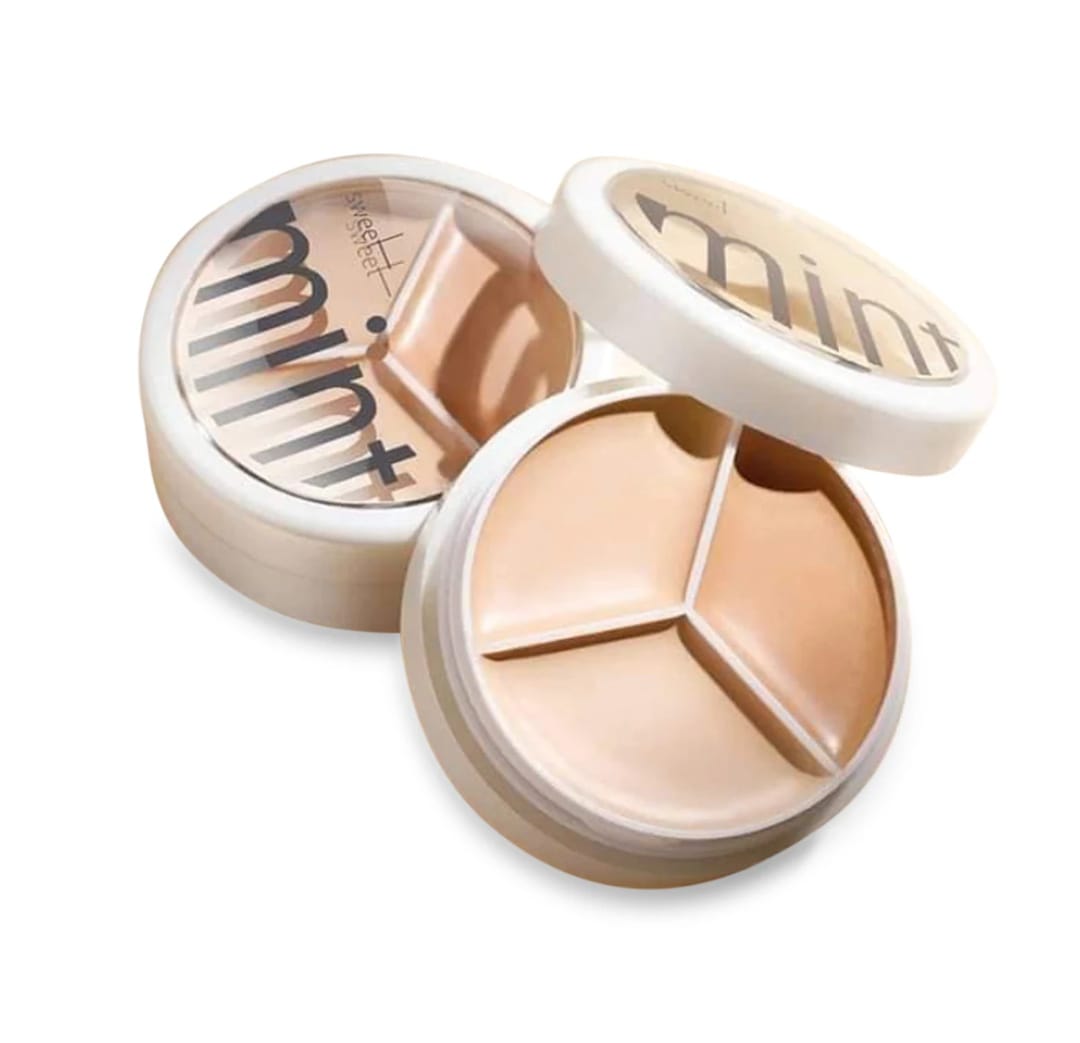 Sweet Mint 3 Colours/Set Long Lasting High Coverage Concealer Palette- 9g. 