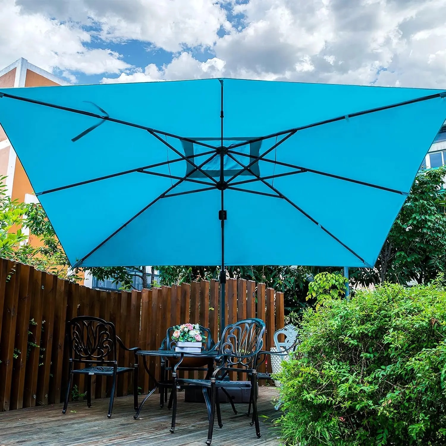 Sunnyglade 10x13Ft Cantilever Patio Umbrella Rectangular Deluxe Offset Umbrella 360°Rotation Integrated Tilting. 