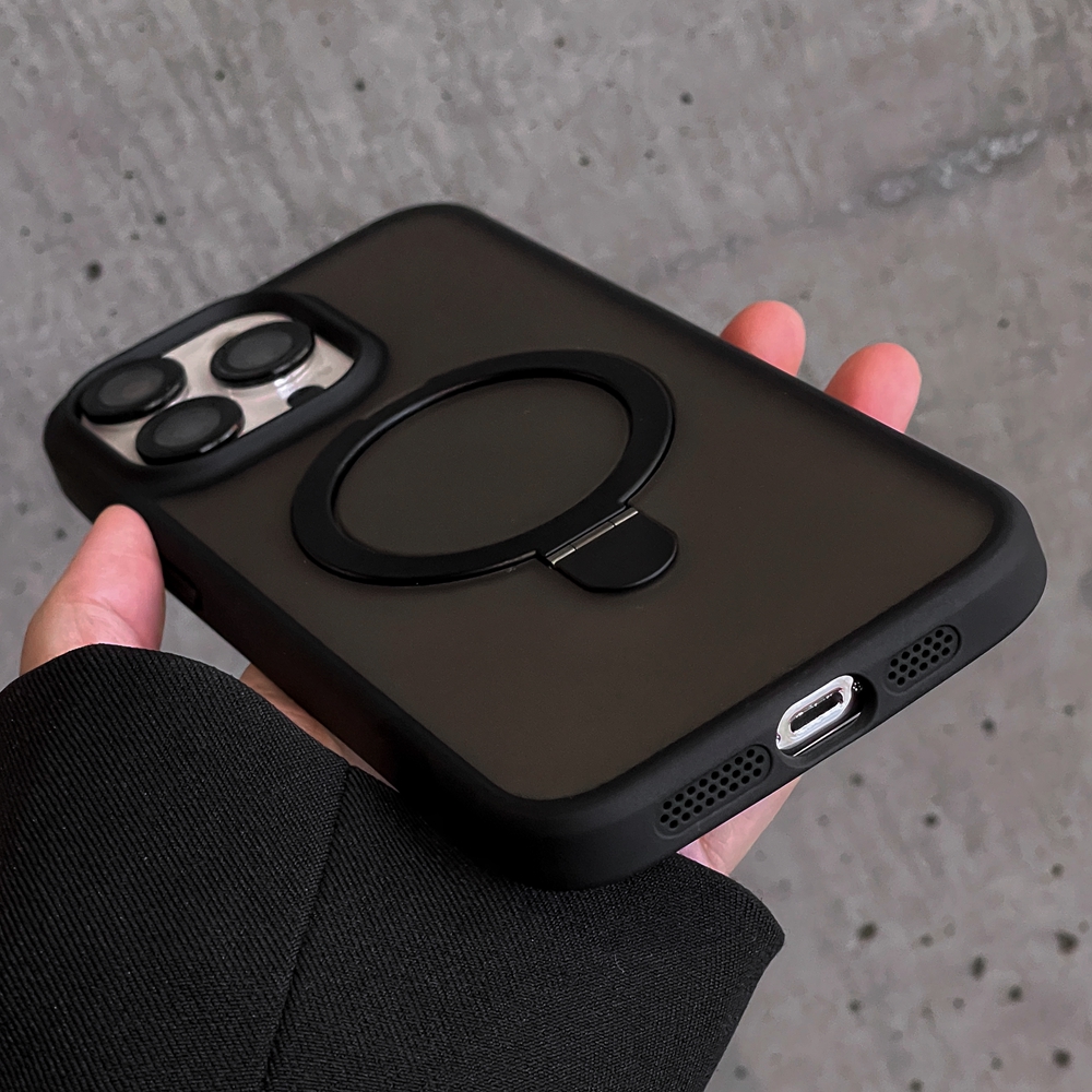 HOCE Magnetic Kickstand Phone Cases For iPhone 11 12 13 14 15 16 Pro Max 14 15 16 Plus MagSafe Case With Lens Ring Protector Shockproof Bumper Matte Clear Back Cover. 