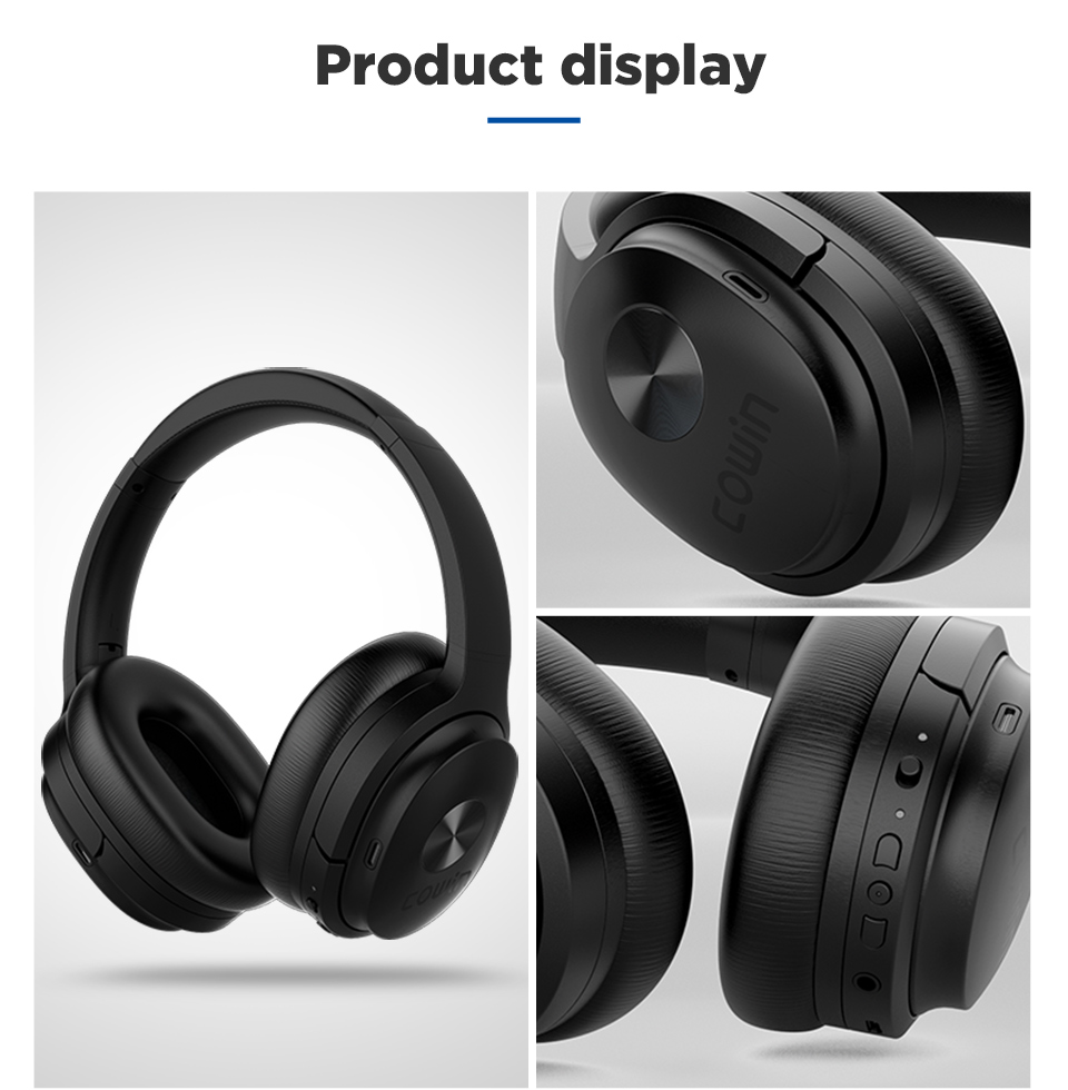 COWIN SE7[Upgraded] ANC Bluetooth headphone Active Noise Cancelling Headphones Wireless Bluetooth Headset with Microphone AAC. 