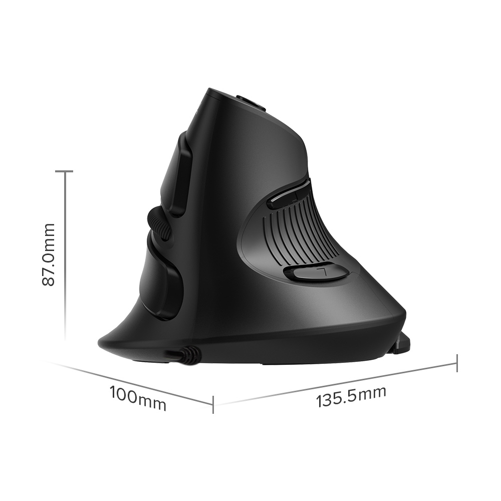 Delux M618 BU Ergonomic Vertical Mouse 6 Buttons 800/1200/1600 DPI Optical Right Hand Mice with Wrist mat For PC Laptop. 