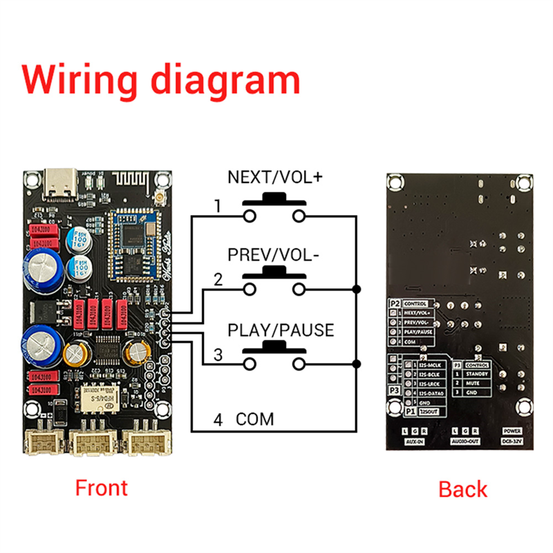 BRADOO - Qualcomm QCC5125 Bluetooth 5.1 Lossless Decoding Board LDAC Audio Decoder Board. 