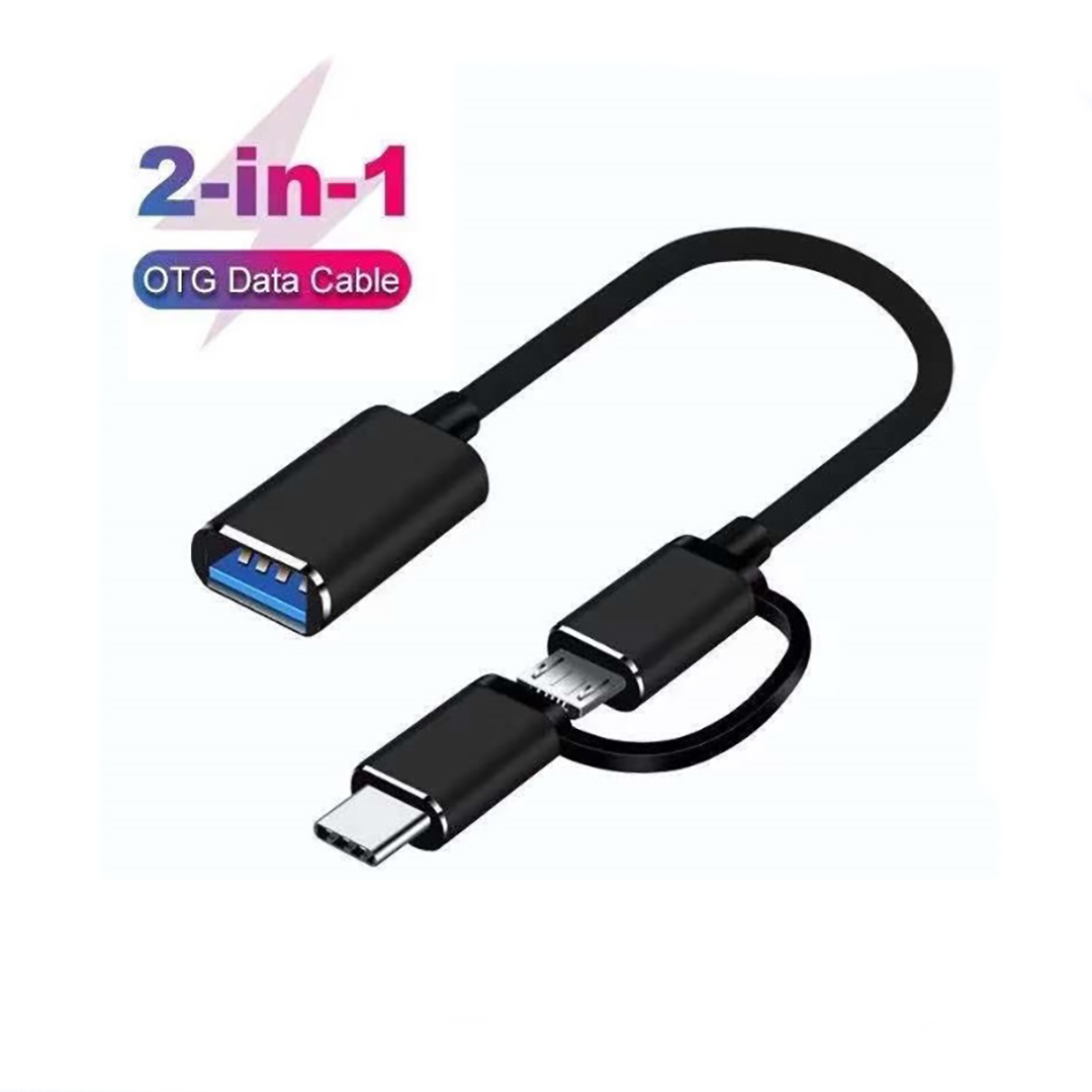 OTG Device 2 in 1 Otg Micro + Type C Otg Type C Otg USB 3.0 USB C Adapter 2 in 1 Type C + Micro Otg USB 3.0 Adapter Type-C Adapter OTG Cable with 6 month warranty. 