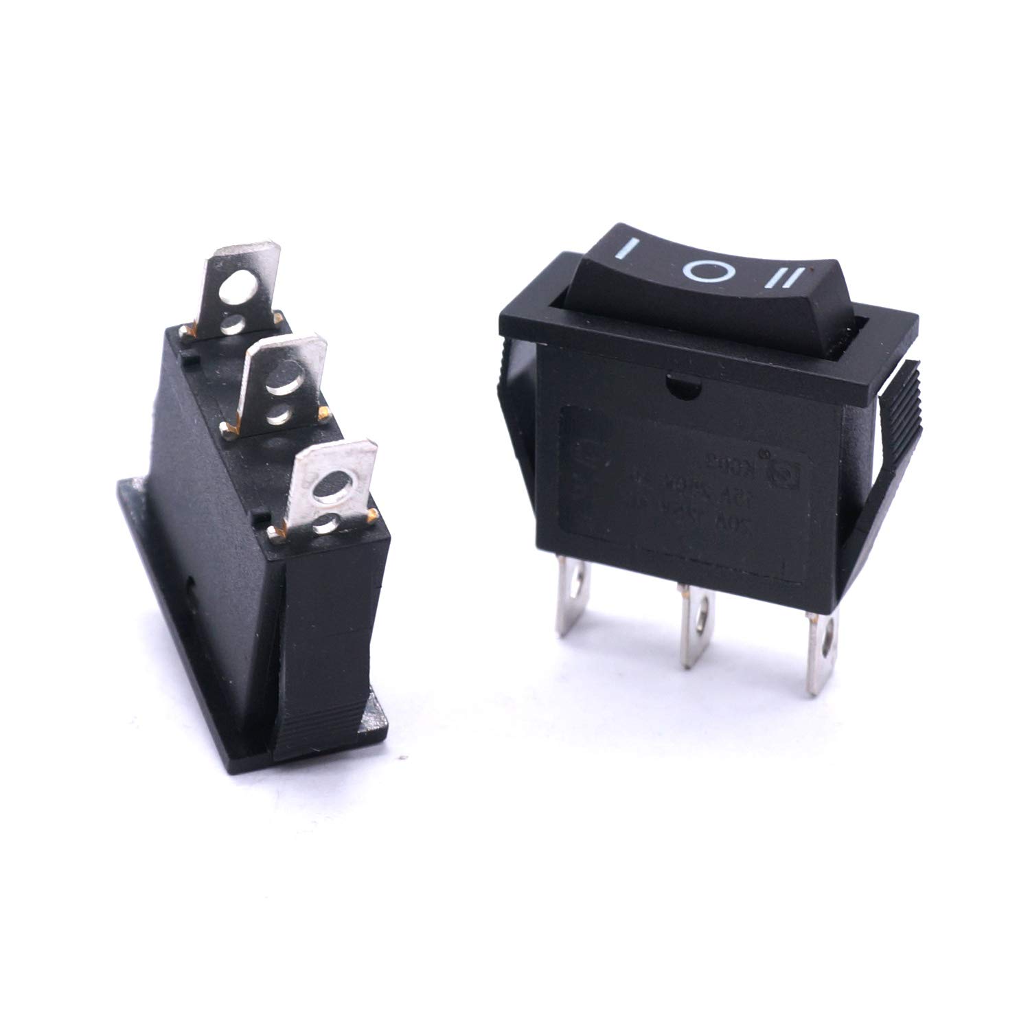 ON-OFF-ON 15A KCD3 Rocker Switch 15A 250V 3 Pin BLACK Color Switches 3Pin On Off On 3 Positions Power Switches For Auto Car Boat IPS UPS Heat Machine Drill Machine. 