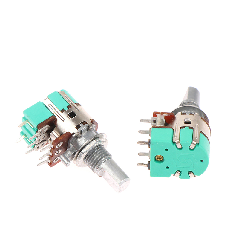 H120 Stereo Channel With Switch A50K A10K 15mm Half Shaft Volume Potentiometer Double Potentiometer Demoo. 