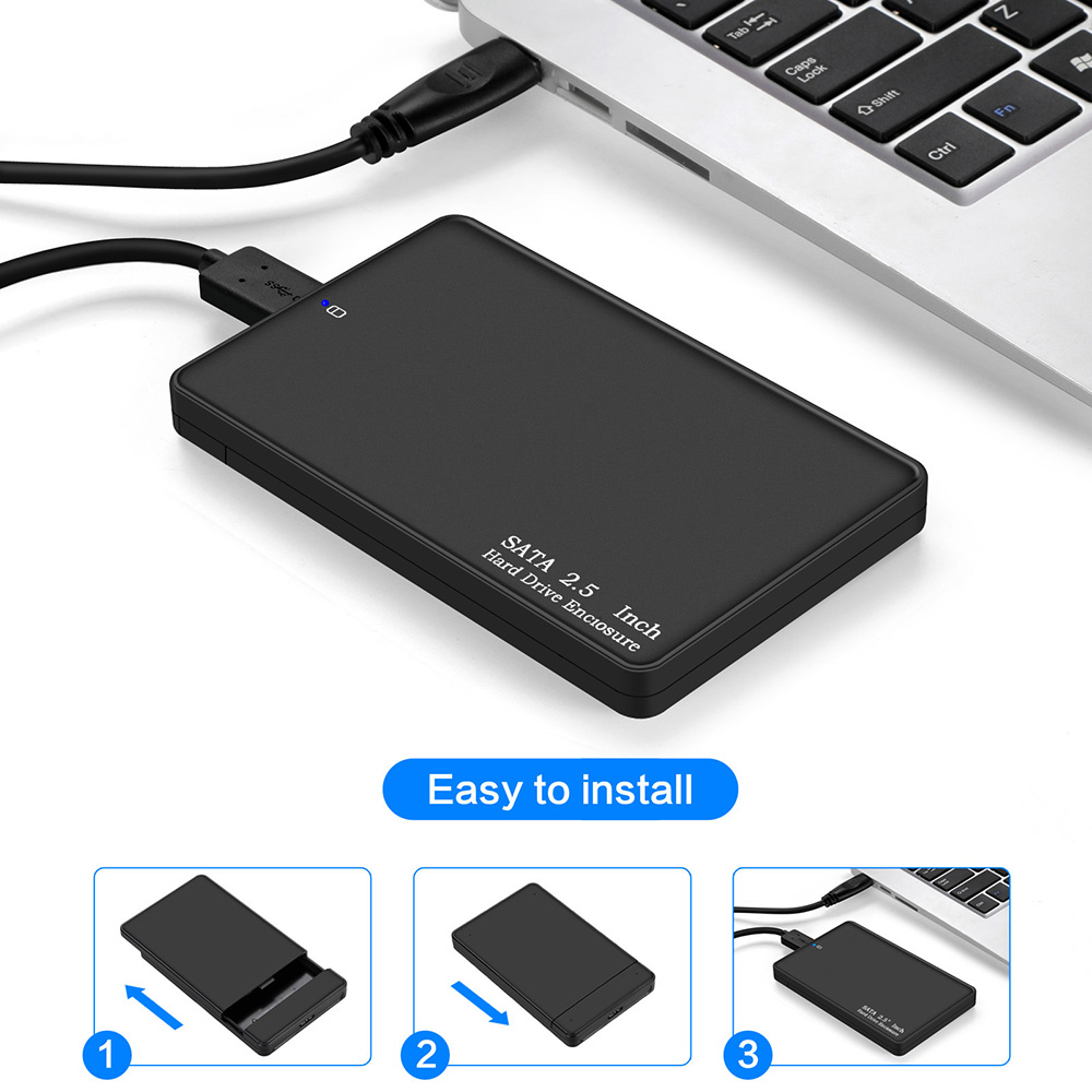 2.5 inch SATA HDD/SSD External Hard Drive Case USB 3.0 Hard Drive Enclosure Portable Tool-free High-speed Hard Disk Case. 
