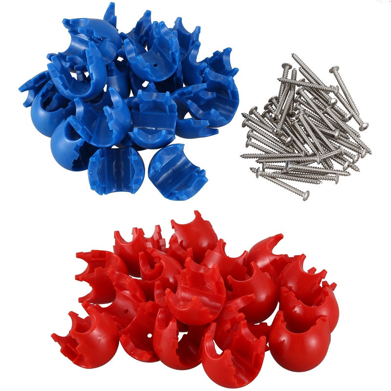 20Pcs Climbing Rope Net Plastic Connector Net Buckle Climbing Accessories Red & Blue