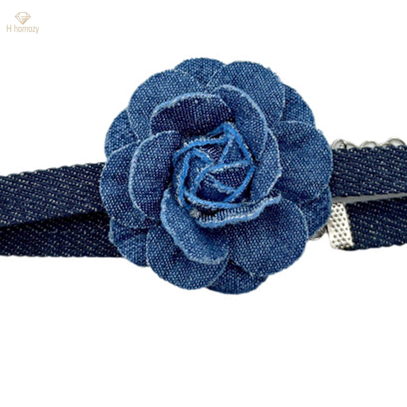 Blue Flower Collar Choker Necklace for Photography Props Wedding Anniversary. 